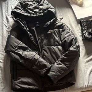 Nike Charcoal Hooded Puffer Jacket
